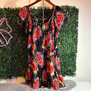 Angie Black Floral Mini Dress